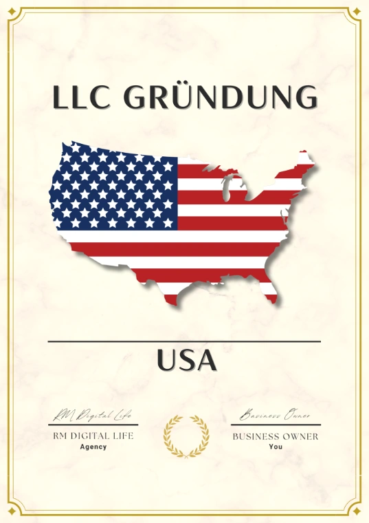 US LLC Zertifikat / Gründungsurkunde